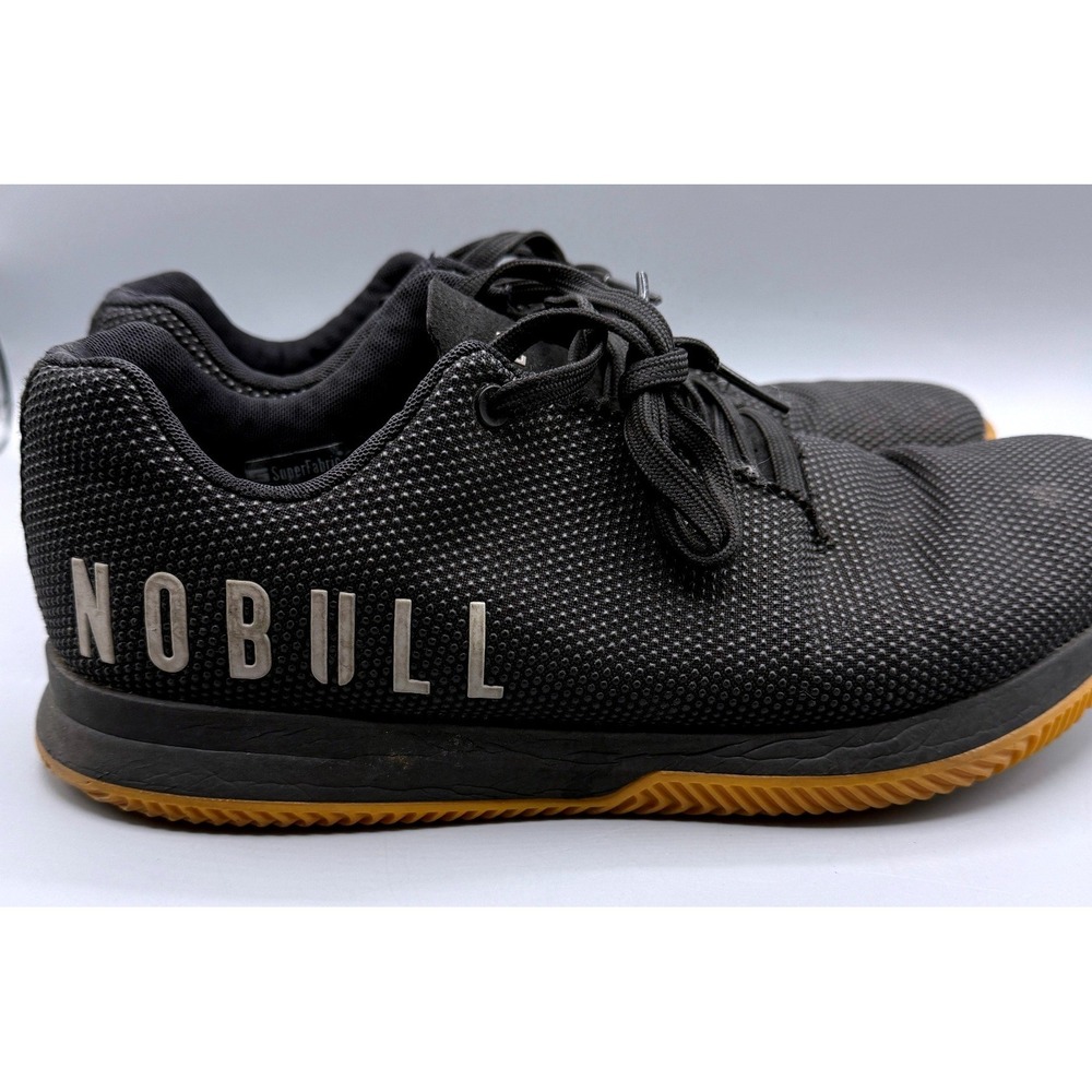 NOBULL Trainer Black Gum Mens 12 SuperFabric Athletic Cross Training Shoes